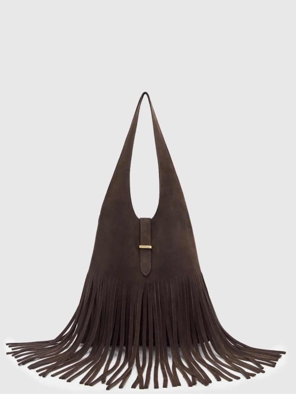 NWT Reformation Ivy Fringe Tote Bag Boss Brown Suede